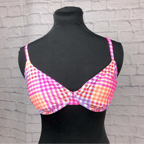 Pink Two Piece Multi Colored Swimsuit Large Bottom Size D/DD Top - Picture 3 of 12